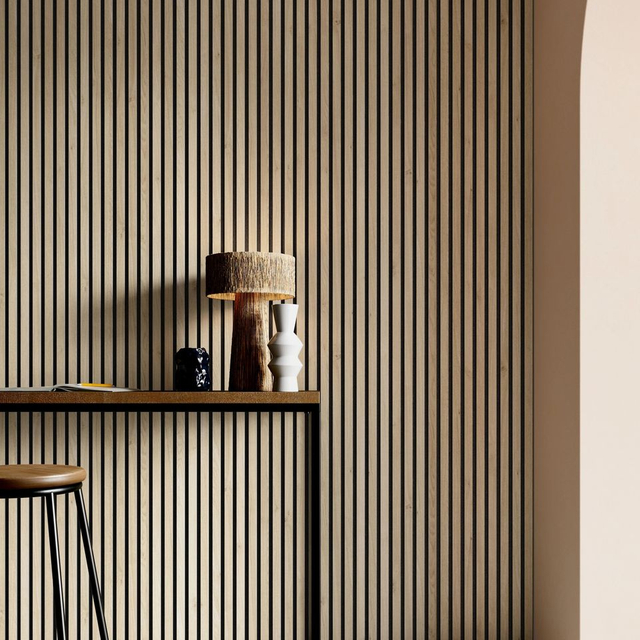Soundproof Wood Veneer Acoustic Slat MDF Decorative Akustik Wall Panel