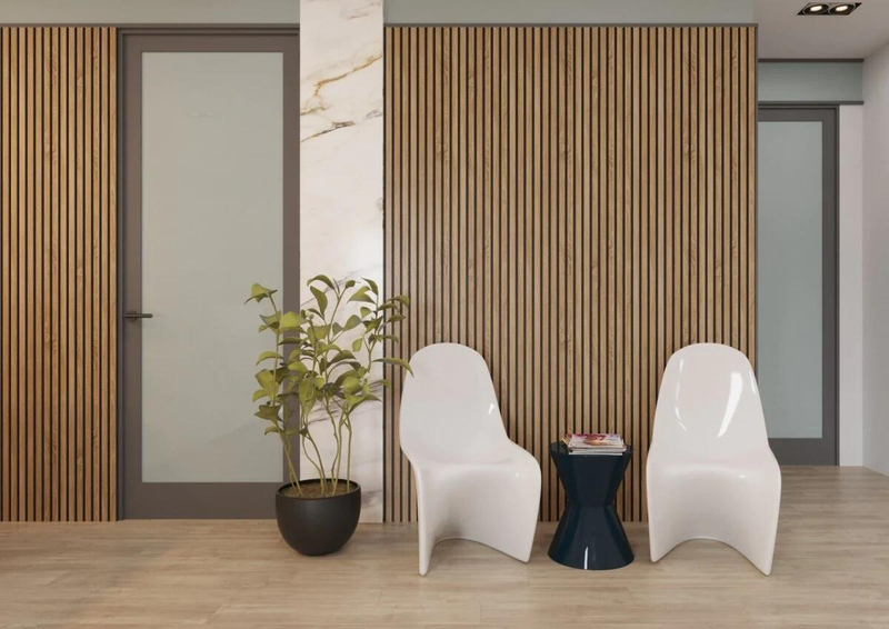 Oak Walnut 3D Design Acoustic Wood Slats Slat Wall Panels