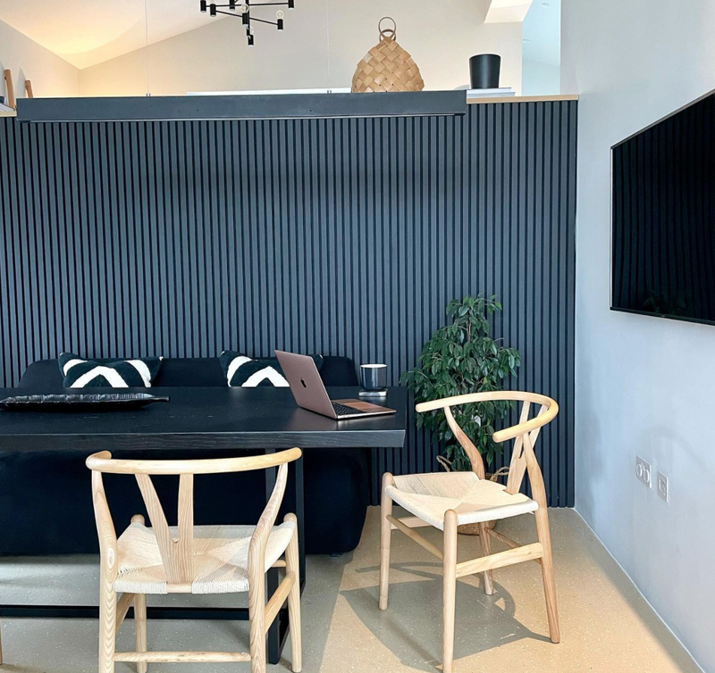 Apartment Interior Wall and Ceiling Soundproof Pet Wood Veneer Slatted Acoustic Panel