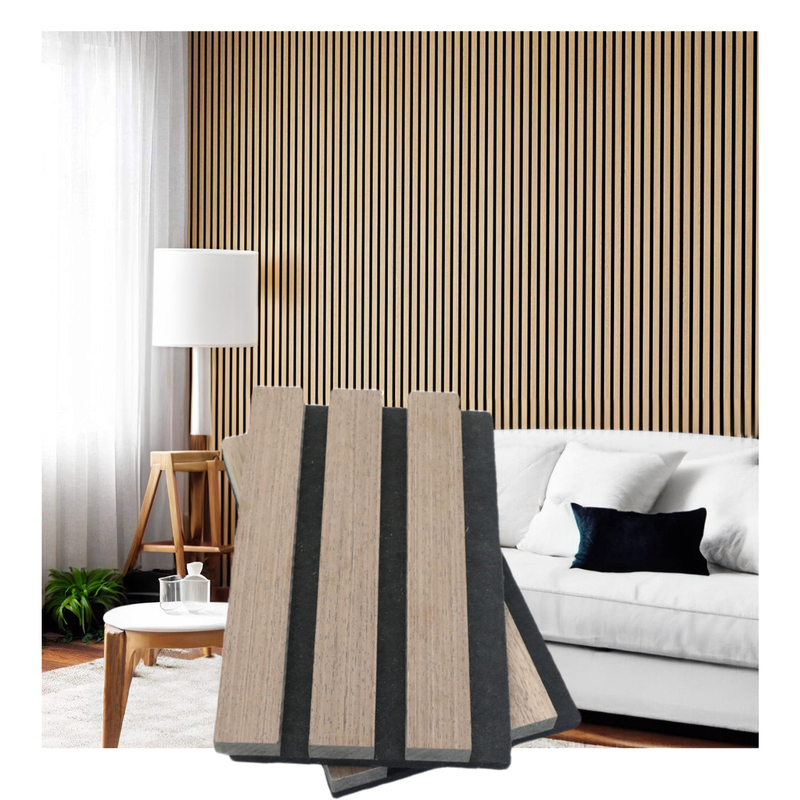 Sound Absorption Construction Decoration Euroyal Material Polyester Fiber Slat Wood Veneer Acoustic Panel with High Quality
