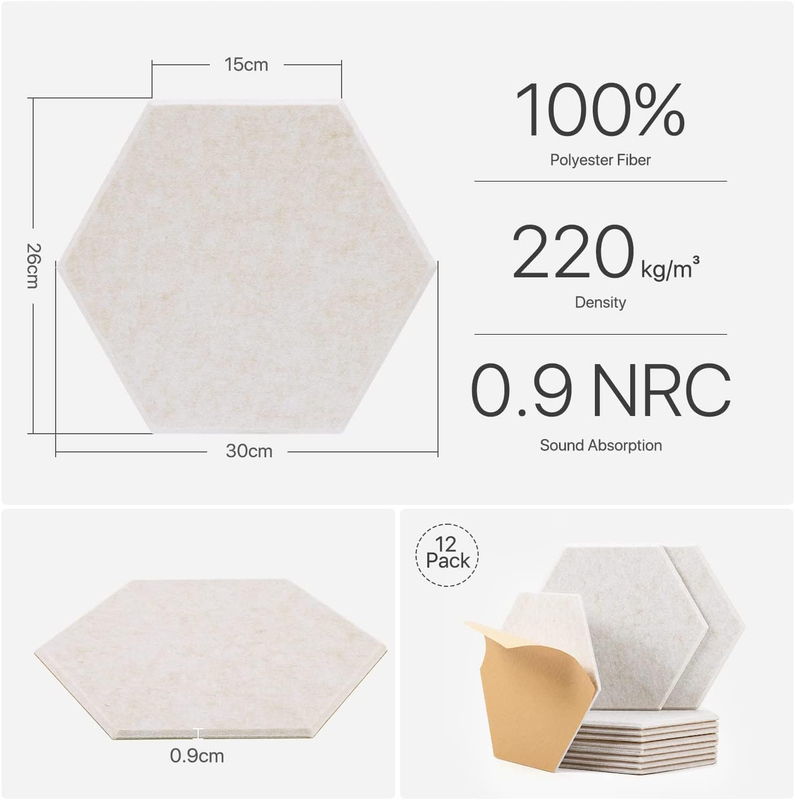  Architectural Decoration Formaldehyde-free 9mm 12mm 1220x2420mm Wall PET Felt Acoustic Absorption Panels