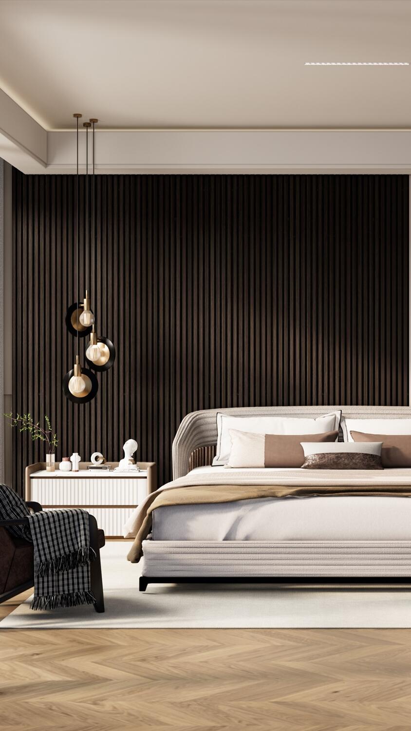 Polyester Fiber Soundproof Ceiling Wall Fireproof Wood Veneer Finish Acoustics Slat Panel