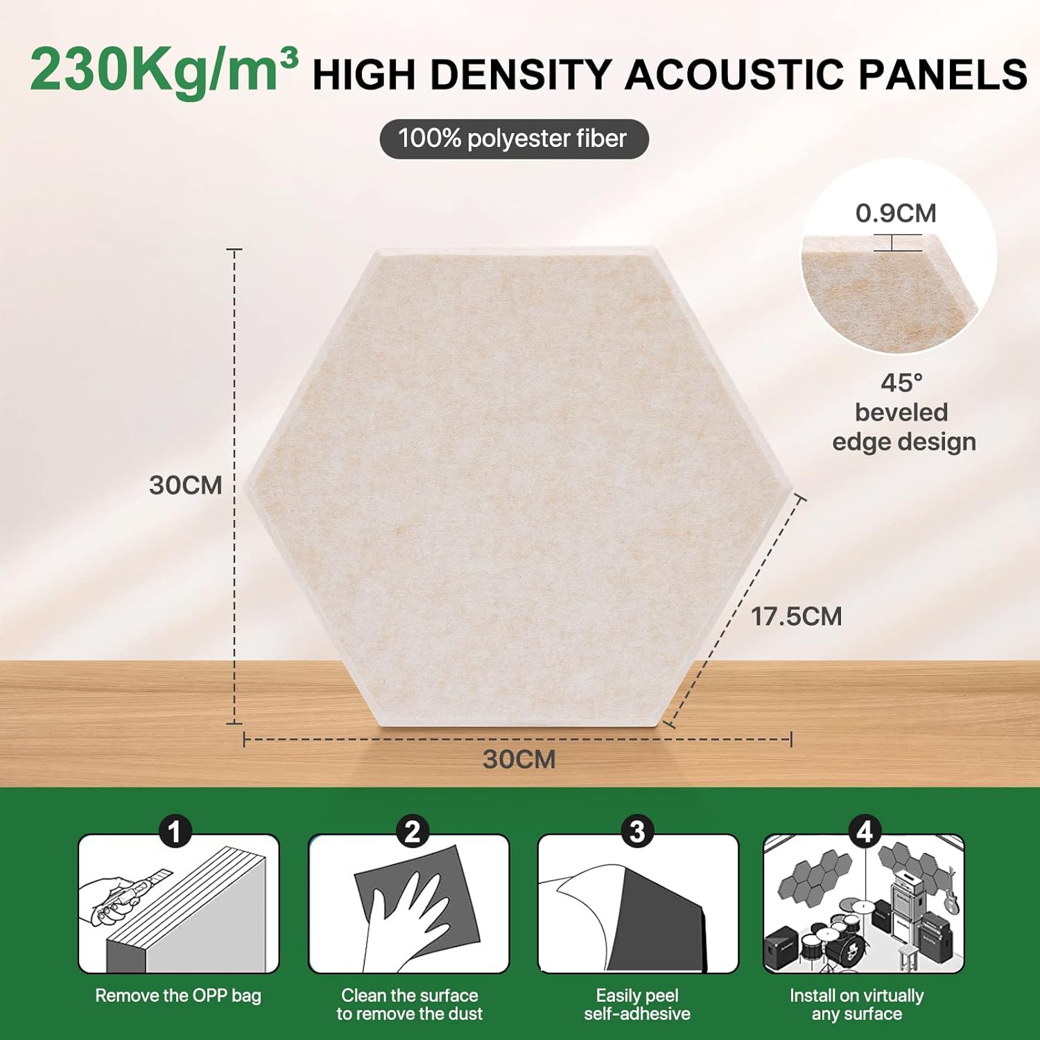 Soundproofing Polyester Fiber Adhesive Decoration Sound Absorbing Acoustic Panel