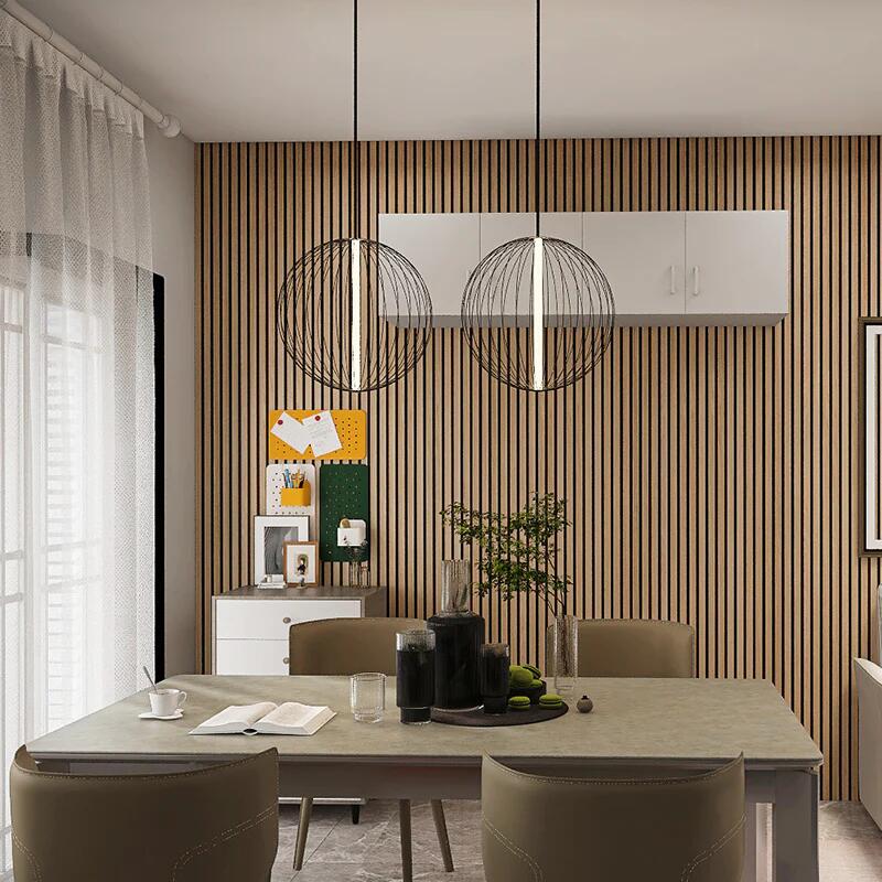 Modern Anti Sound Absorption Proofing Wooden Design MDF Wood Veneer Slat Acoustic Wall Panel