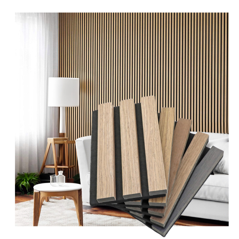 Fireproof Soundproof Wall Polyester Material Slatted Wall Acoustic Panel
