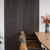 Smoked Walnut Natural Color Wooden Soundproof Slat Acoustic Panel