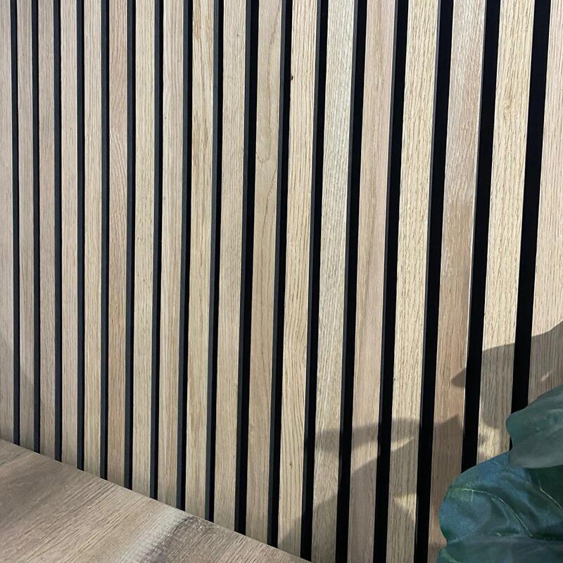 Soundproofing Wooden Slats Wall Covering MDF Slatted Wood Veneer Pet Acoustic Panel