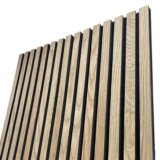 Sound Absorption Decorative Pet MDF Wood Veneer Acoustic Slats Wall Panels On Felt