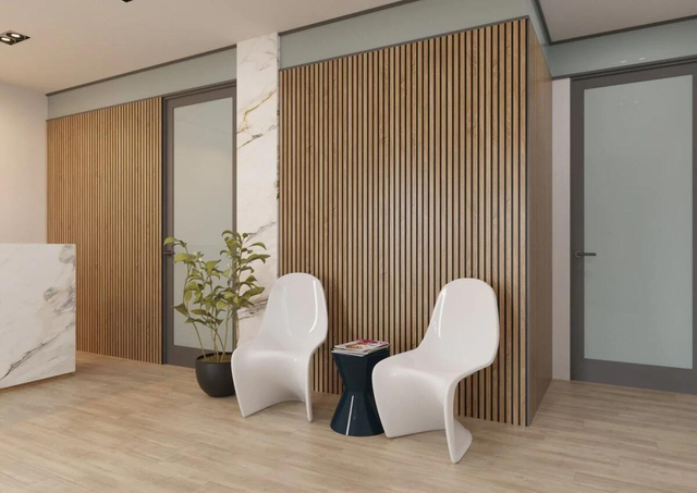 Polyester Pet Panels with Mdf Slatted Wooden Board Wall Home Hotel Decorate Slat Acoustic Panel