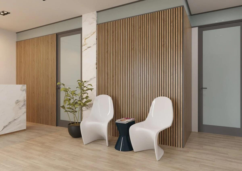 Polyester Pet Panels with Mdf Slatted Wooden Board Wall Home Hotel Decorate Slat Acoustic Panel