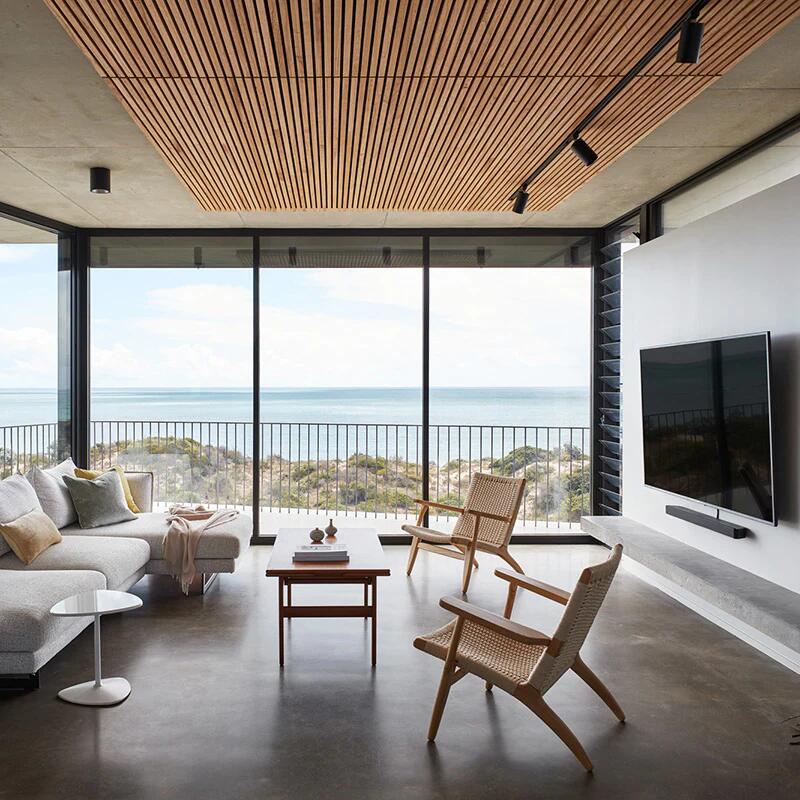 3D Fluted Soundproofing Back with Polyester Acoustic Slat Wood Wall Panel
