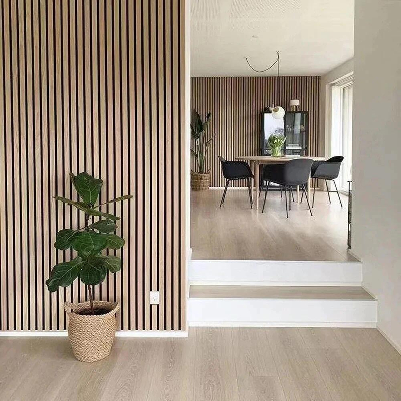 Natural OAK Soundproof Wall Panel MDF Akupanel Wood Slatted Wall Acoustic Felt Panels