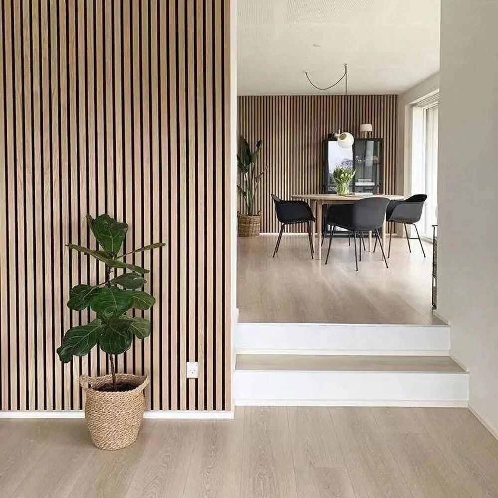 Modern Anti Sound Absorption Proofing Wooden Design MDF Wood Veneer Slat Acoustic Wall Panel