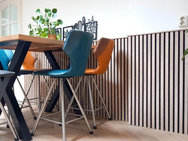 Noise Absorbing Eco Wooden Veneer MDF Slats Slatted Timber Acoustic Panels Pet Felt Backing for Walling and Ceiling