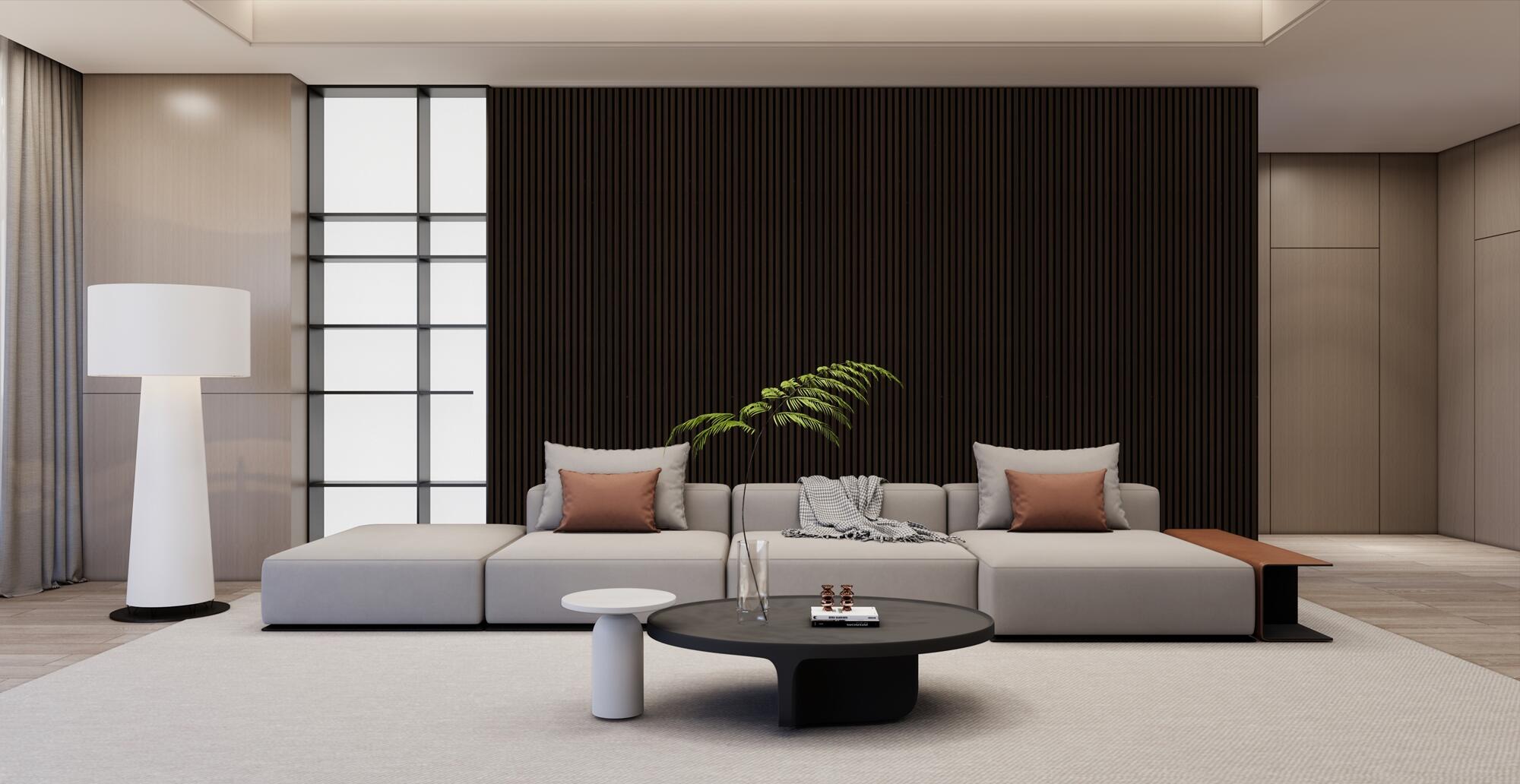 Eco Friendly Interior Designing Natural Oak Timber Wood Veneer Slats Acoustic Wall Panels for Office