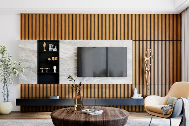 280 x 60cm Natural Warm Oak MDF Veneer Acoustic Slat Wood Panels