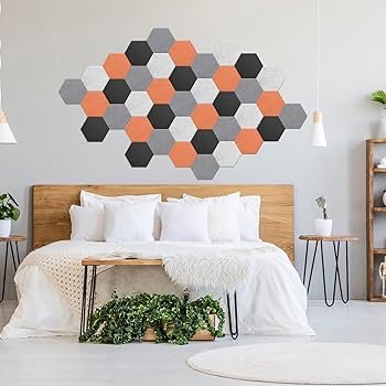 Anti Noise Wall Clouds 3d Sound Proof PET Hexagon Ceiling Wall Panel