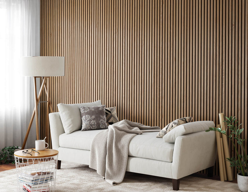 3D Fluted Soundproofing Back with Polyester Acoustic Slat Wood Wall Panel