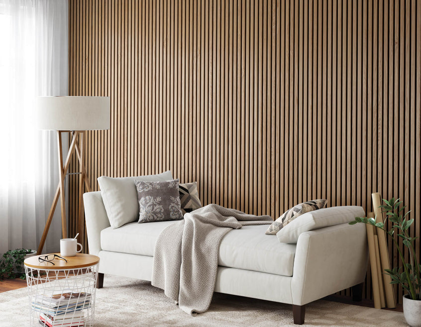 3D Fluted Soundproofing Back with Polyester Acoustic Slat Wood Wall Panel