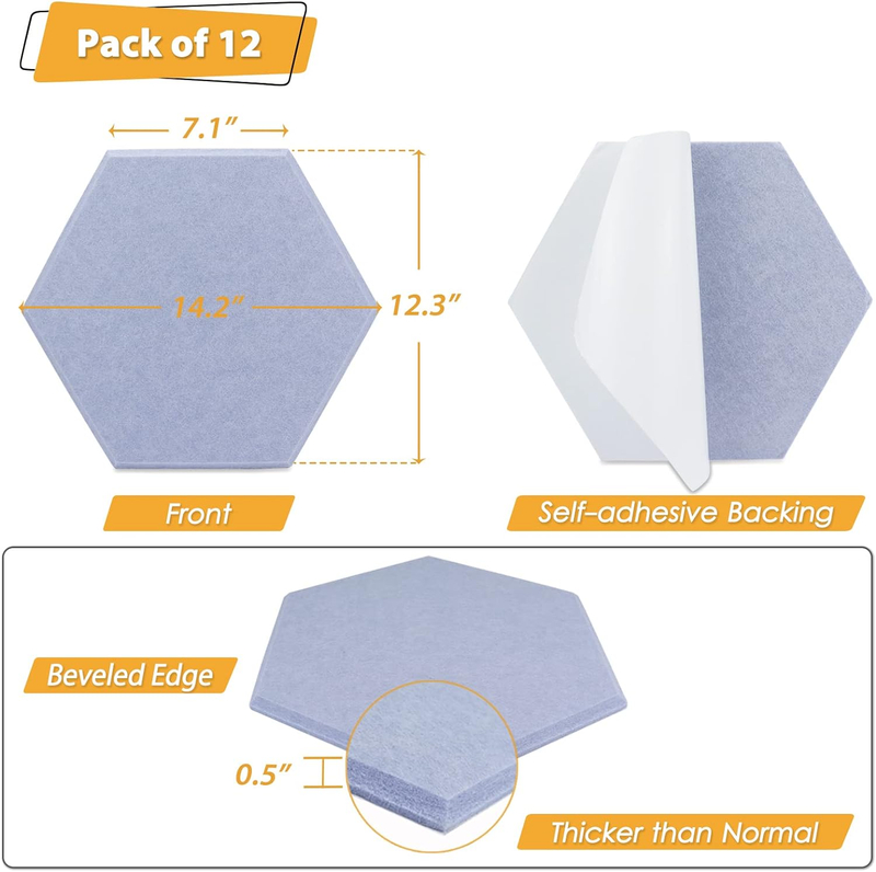 12mm Architectural Acoustics Acoustic Solutions Hexagon Felt Sound Absorbing Wall Panel