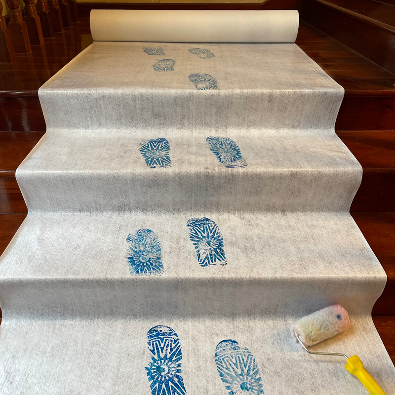 180gr 1x50m White Painter Felt Sticky with liquid pe film 