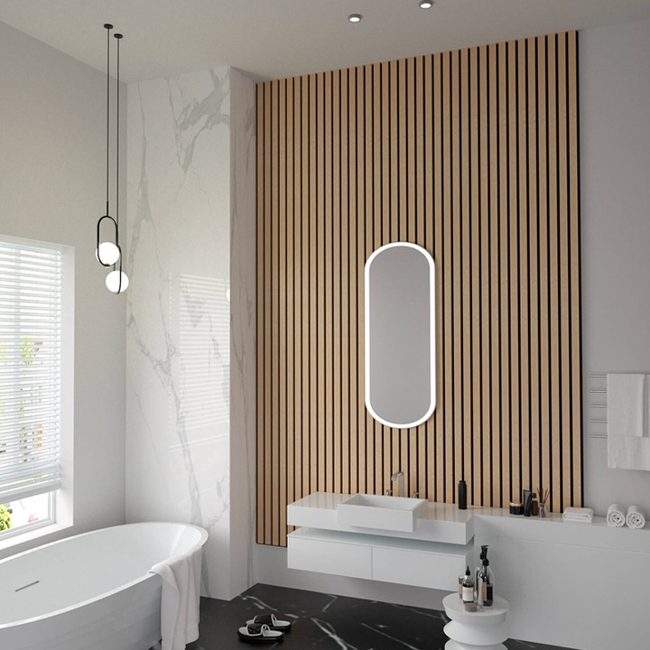 3D Fluted Soundproofing Back with Polyester Acoustic Slat Wood Wall Panel