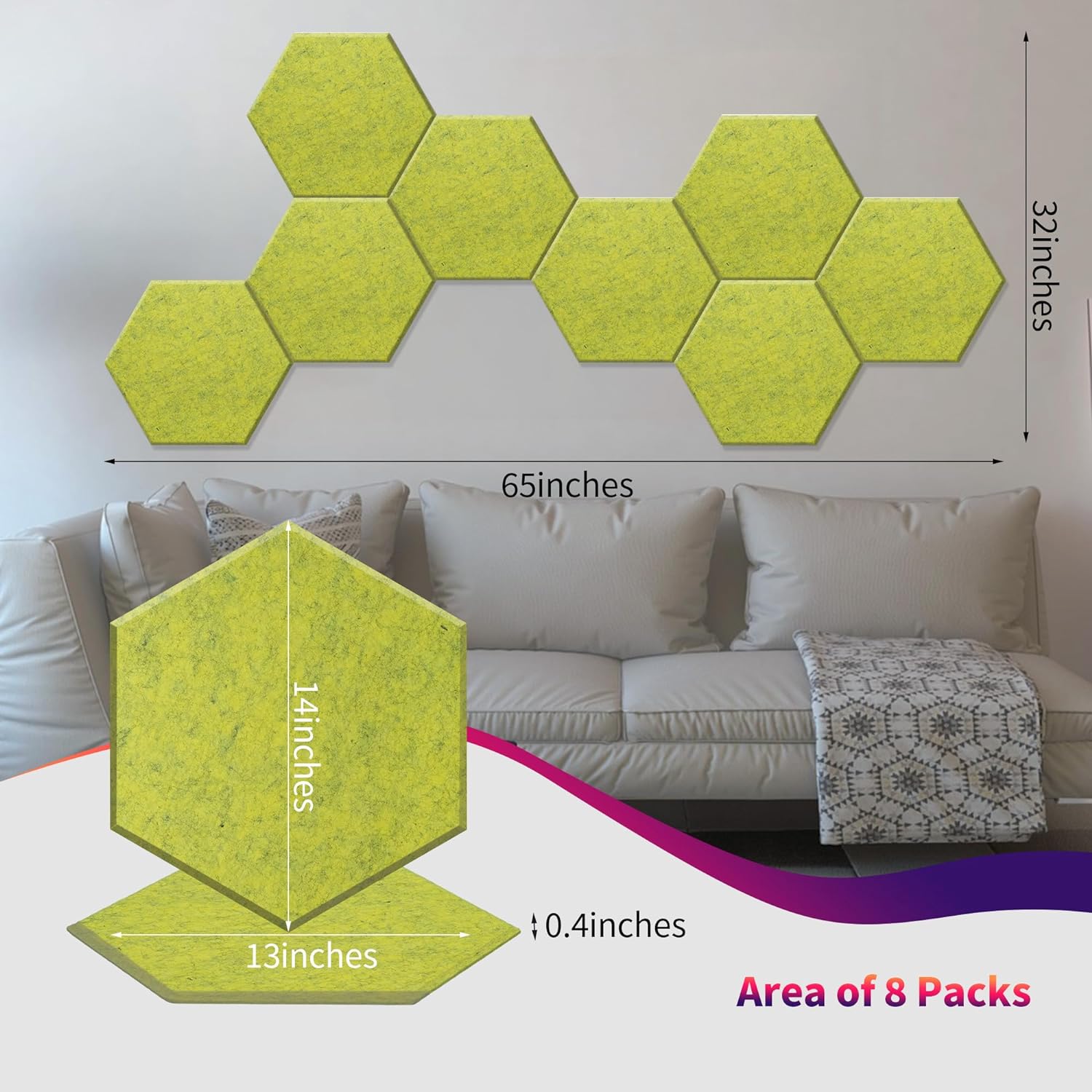 9mm Eco Friendly Sound Proof Polyester Fiber Interior Decorative Acoustic Ceiling Board Wall Panel