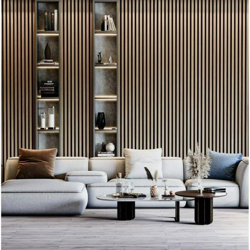 280*60 Natural Veneer Acoustic Panels Slat Wooden Slatted Acoustic Wood Wall Panel Akupanel Akoestische Panelen