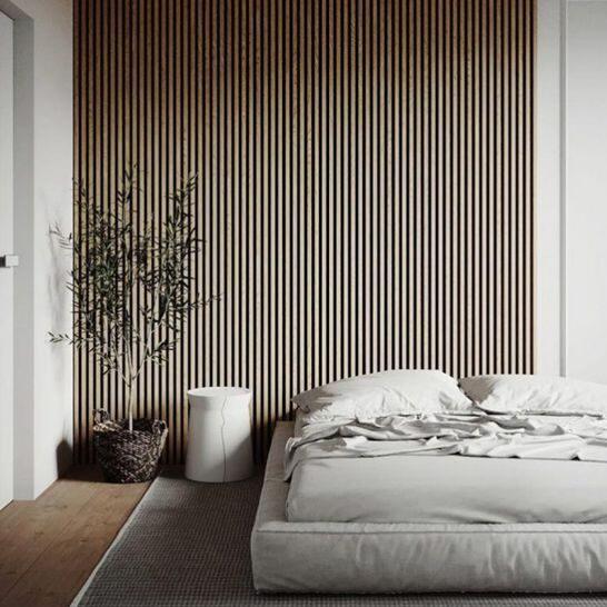 Natural Veneer Oak Acoustic Panels Slat Wooden Wool Slatted Decorative Acoustic Wood Wall Panel Sound Proof Wall Panels