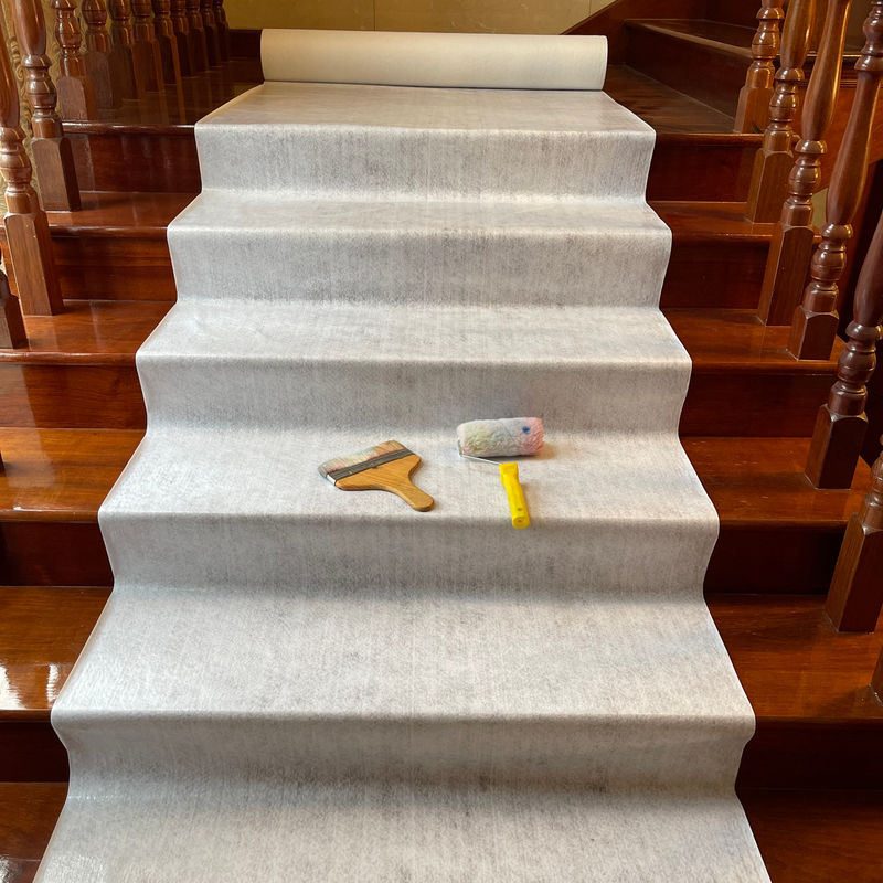 Self-Adhesive Anti-Slip White Sticky Tile Mat Synthetic Floorliner for Floor Protection 160GSM-220GSM