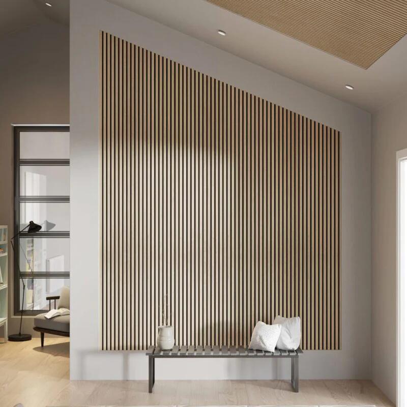 Modern Anti Sound Absorption Proofing Wooden Design MDF Wood Veneer Slat Acoustic Wall Panel