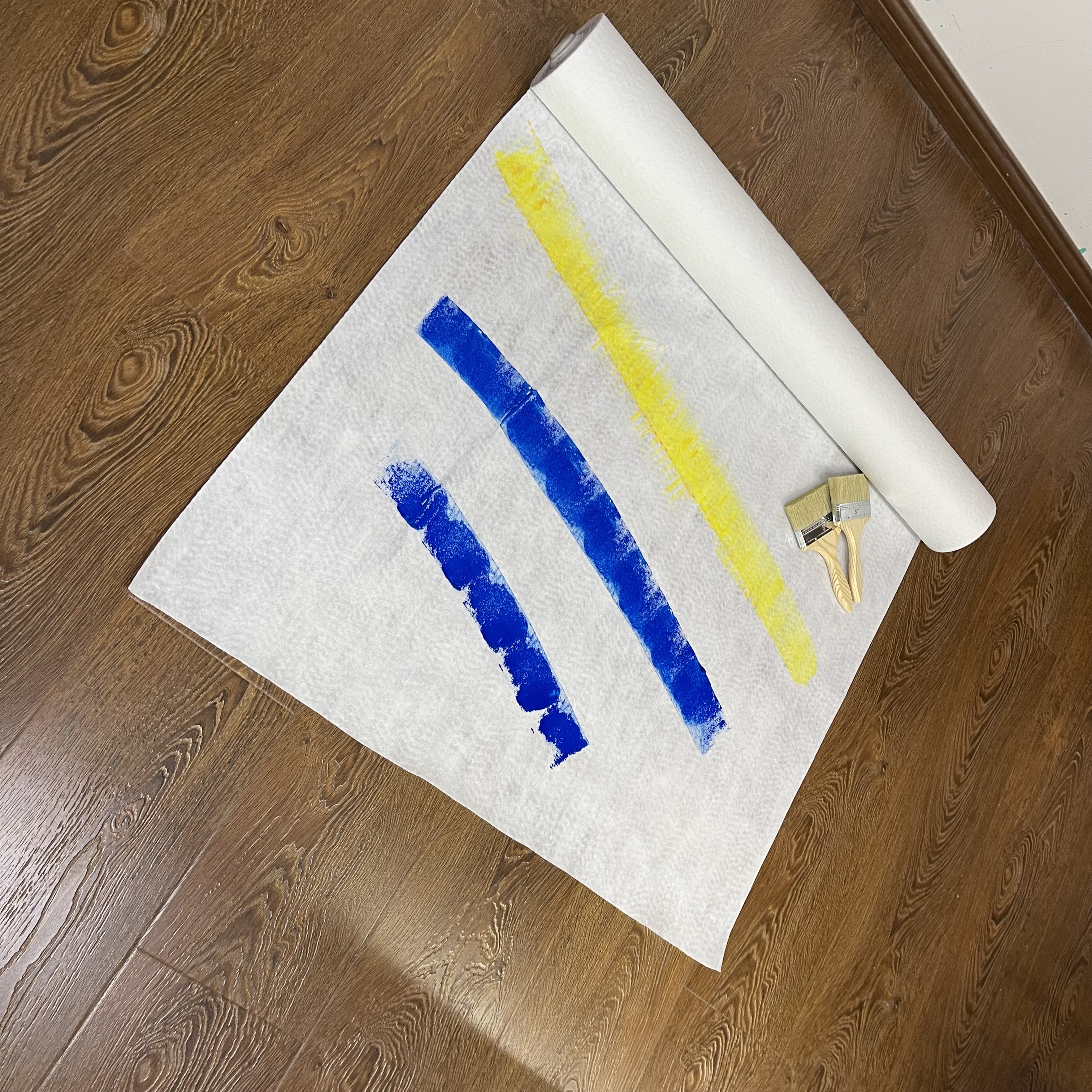 White sticky polyester painter felt protective glue sticky floor felt fleece nonwoven fabric paint felt