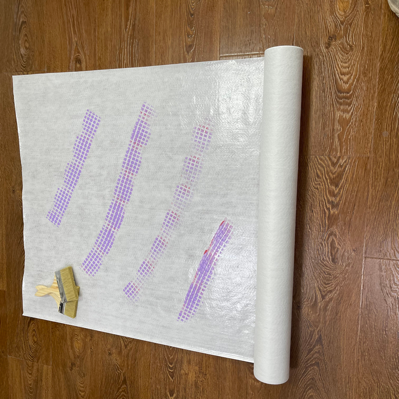 Floor protection felt rolls polyester needle felt with pe coating white polyester sticky malervlies
