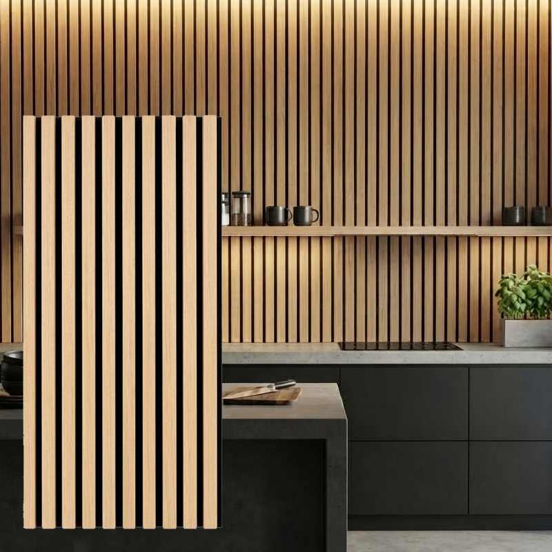 Custom Wood Slat Acoustic Panel High Density Sound Absorbing Wooden Slat Wall Covering Decorative Panel for Meeting Room