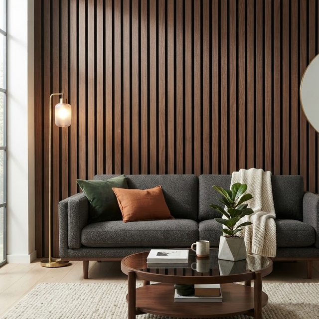 Modern Architectural Wood Slat Acoustic Panel Acoustic Wall Paneling For Hotel Living Room Interior Design