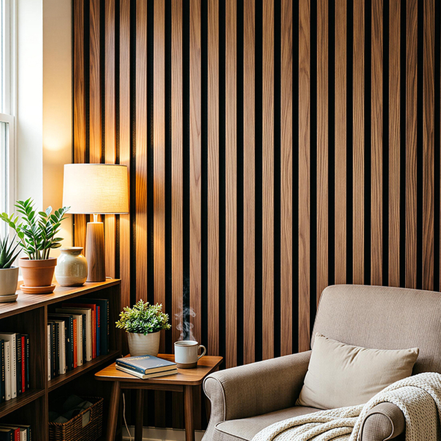 Easy-Install Wood Slat Acoustic Panels | Commercial Grade Sound-Absorbing Decorative Wall Panels for Studio and Office