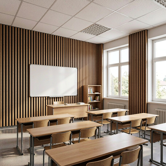 Wood Acoustic Panel Custom Size Sound Insulation Wall Cladding Stylish Interior Decor Panel Suitable for Restaurant Lobby Podcast Room & Commercial Audio Space Renovation