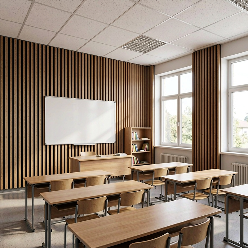 Wood Acoustic Panel Custom Size Sound Insulation Wall Cladding Stylish Interior Decor Panel Suitable for Restaurant Lobby Podcast Room & Commercial Audio Space Renovation