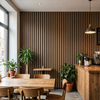 Pet Felt Base Wood Slat Acoustic Panel Sound Absorption Wooden Slats Wall Panel for Hotel Lobby