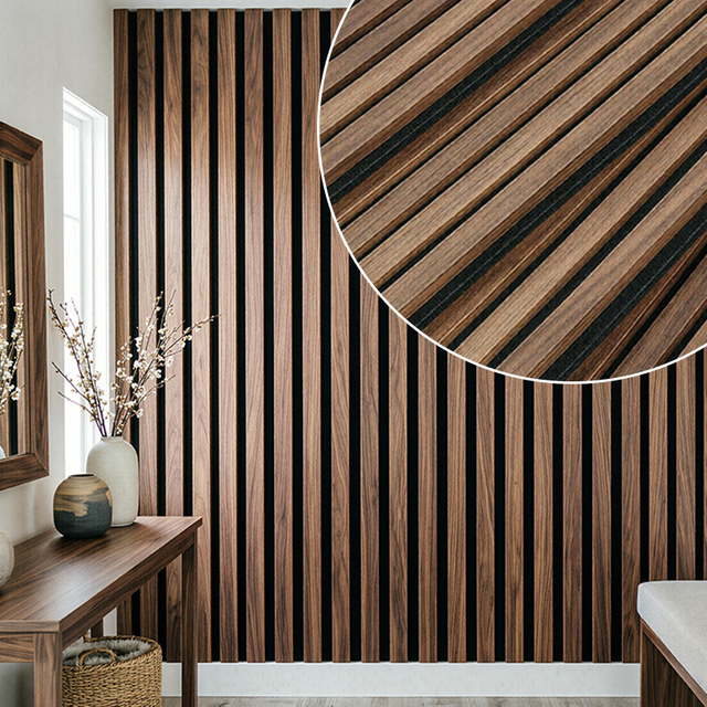 Premium Wood Slat Acoustic Panel | High-Density PET Polyester Fiber Soundproof Wall Panels for Interior Decoration
