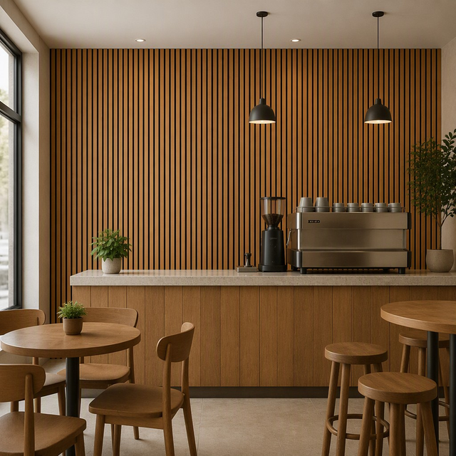 High Performance Wood Strip Acoustic Panel Noise Reduction Decorative Wall Cladding For Contemporary Spaces