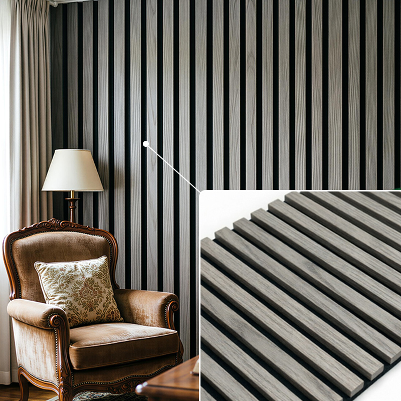 Eco Friendly Wood Veneer Acoustic Slat Wall Panels & Sound Absorbing Insulation Boards for Office & Home Theater Decoration