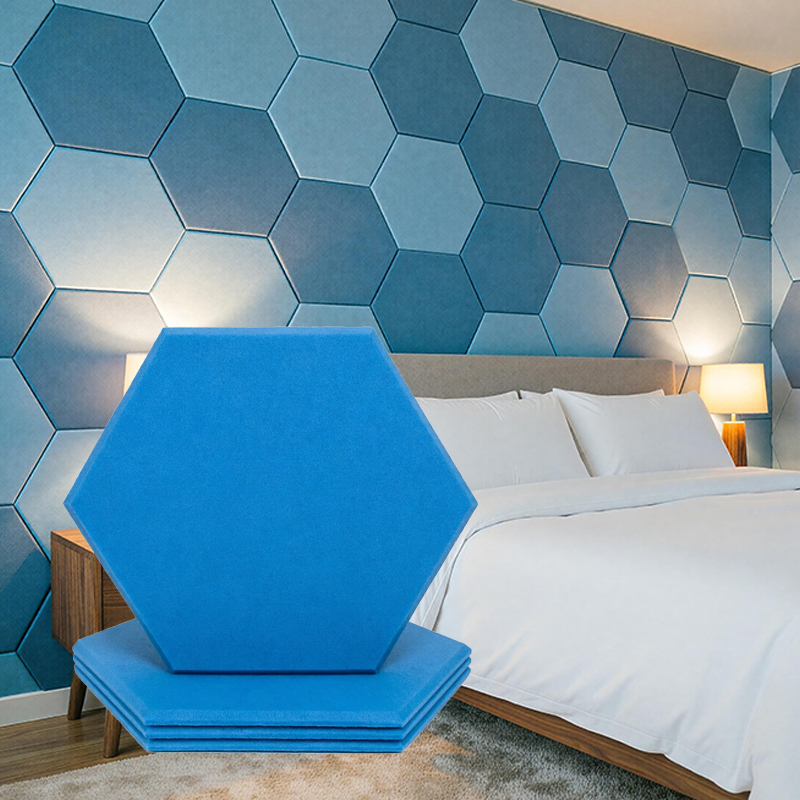 Decorative Polyester Fiber Acoustic Wall Panel Hexagon Sound Absorbing Tile