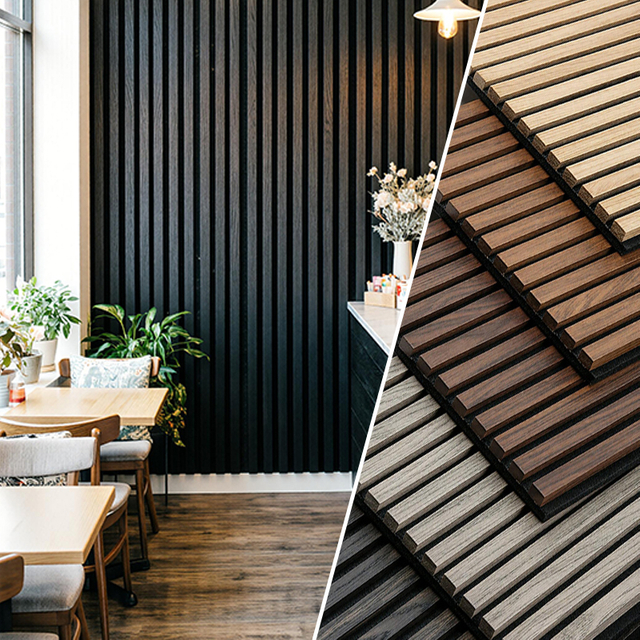 Modern Wood Slat Acoustic Panel Sound Absorbing Wall Board for Interior
