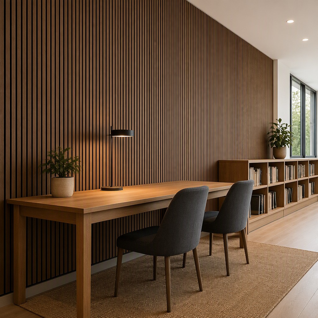 Modern Wooden Slat Sound Proofing Panel Acoustic Wall Board For Hotel Lobby And Conference Room Decoration